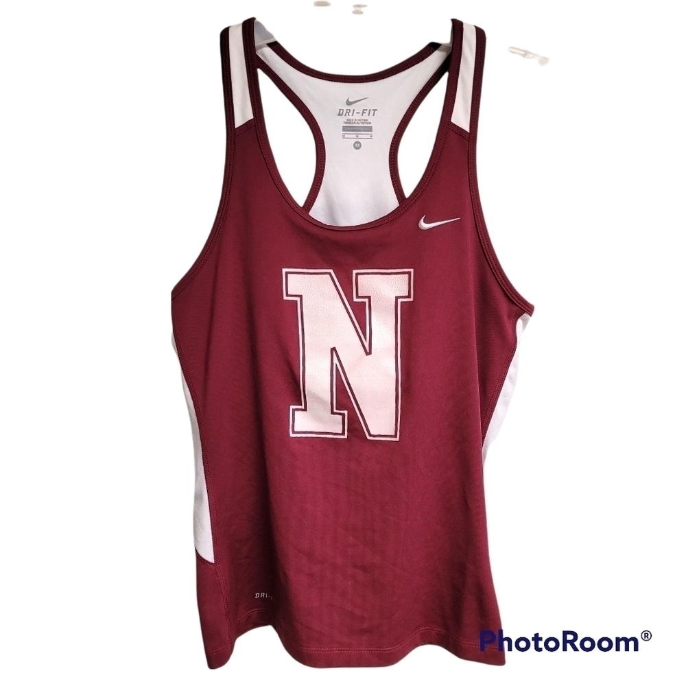 Nike‎ Dri-fit burgundy racer back athletic tank with built-in bra